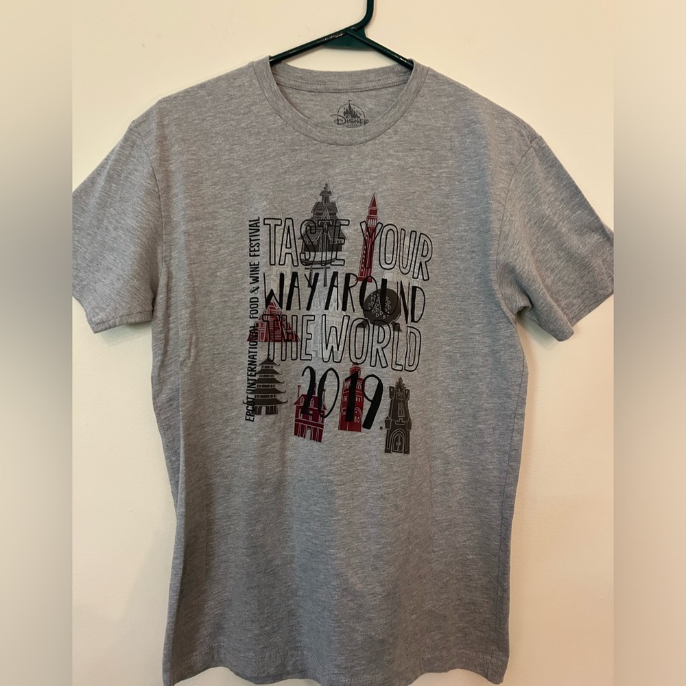 NWOT Disney Epcot 2019 International Food & Wine Festival Gray T-Shirt Unisex Sm